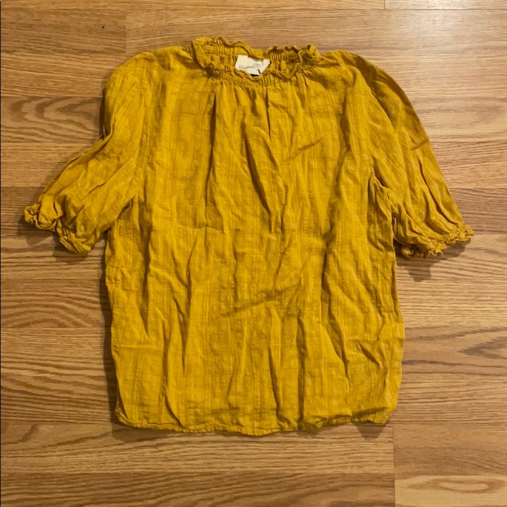 Yellow Peasant Style Blouse